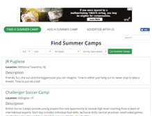 Tablet Screenshot of findasummercamp.net